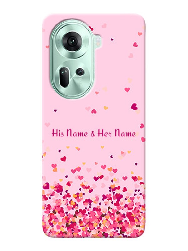 Custom Reno 11 5G Photo Printing on Case with Floating Hearts Design