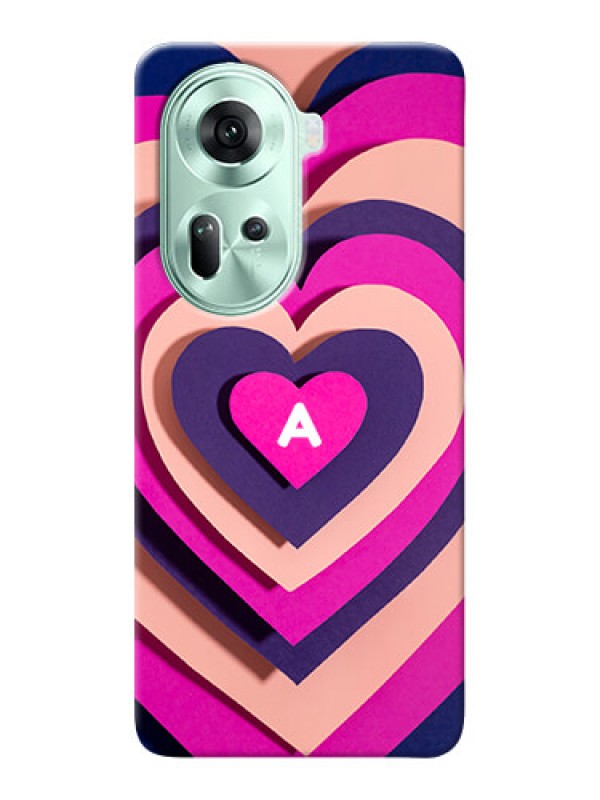 Custom Reno 11 5G Custom Mobile Case with Cute Heart Pattern Design