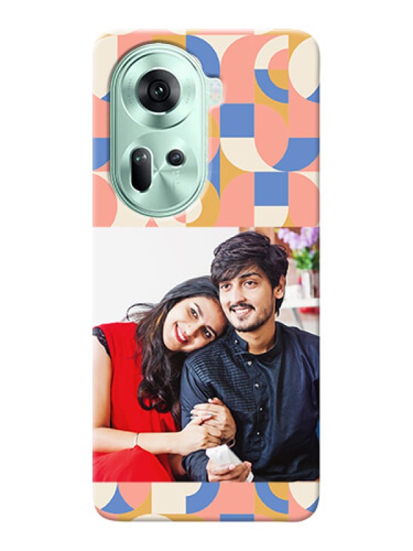 Custom Reno 11 5G Photo Printing on Case with Semiwithcircle Maze Pattern Design