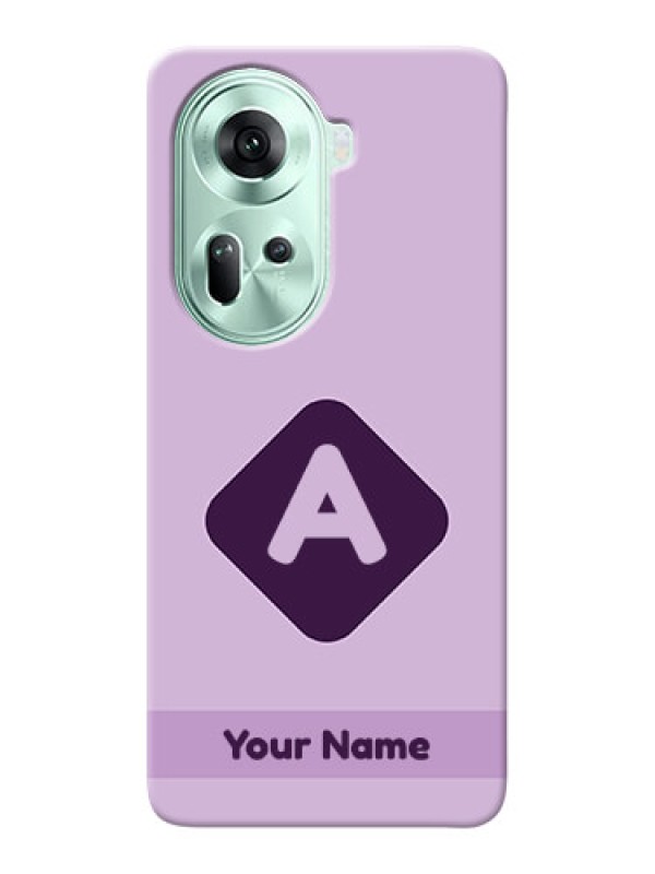 Custom Reno 11 5G Custom Mobile Case with Custom Letter in curved badge Design