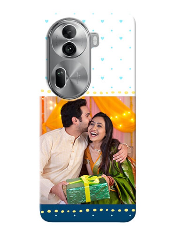 Custom Reno 11 Pro 5G Phone Covers: White and Blue Abstract Design