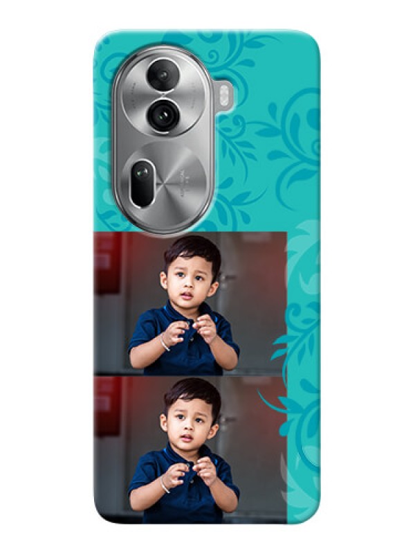 Custom Reno 11 Pro 5G Mobile Cases with Photo and Green Floral Design