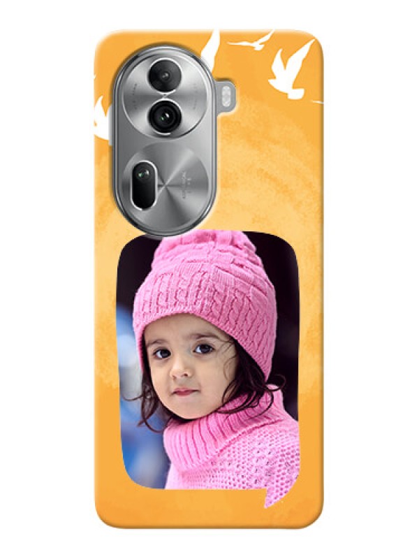 Custom Reno 11 Pro 5G Phone Covers: Water Color Design with Bird Icons