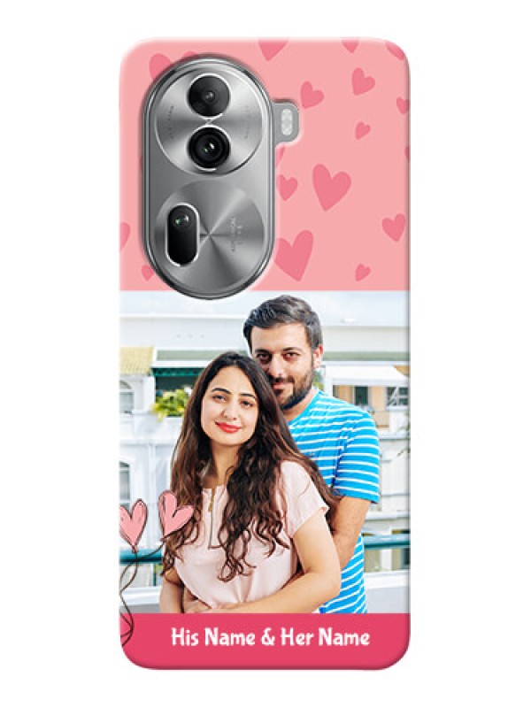 Custom Reno 11 Pro 5G phone back covers: Love Design Peach Color