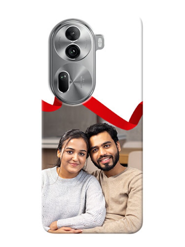 Custom Reno 11 Pro 5G custom phone cases: Red Ribbon Frame Design