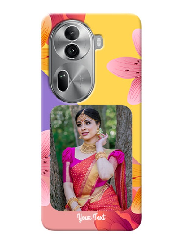 Custom Reno 11 Pro 5G Mobile Covers: 3 Image With Vintage Floral Design