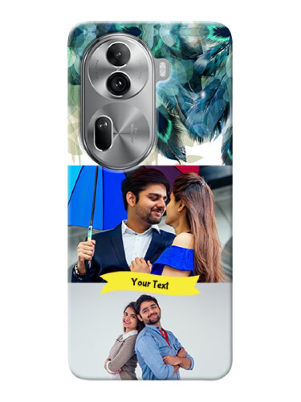 Custom Reno 11 Pro 5G Phone Cases: Image with Boho Peacock Feather Design