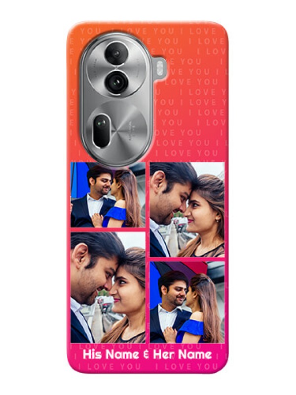 Custom Reno 11 Pro 5G custom back covers: I Love You Pink Design