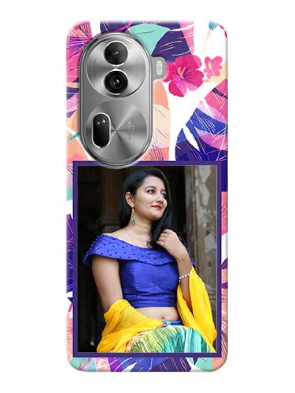 Custom Reno 11 Pro 5G Personalised Phone Cases: Abstract Floral Design