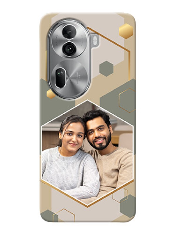 Custom Reno 11 Pro 5G Photo Printing on Case with Stylish Hexagon Pattern Design