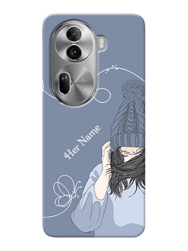 Custom Reno 11 Pro 5G Custom Mobile Case with Girl in winter outfit Design