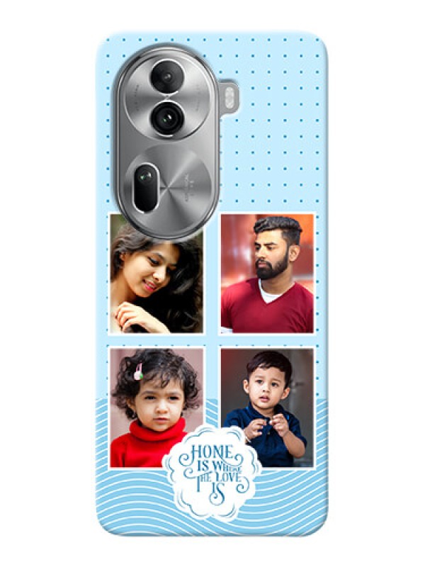 Custom Reno 11 Pro 5G Custom Phone Case with Cute love quote with 4 pic upload Design