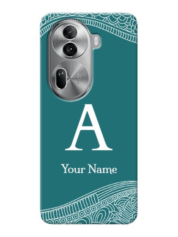 Custom Reno 11 Pro 5G Personalized Phone Case with line art pattern with custom name Design