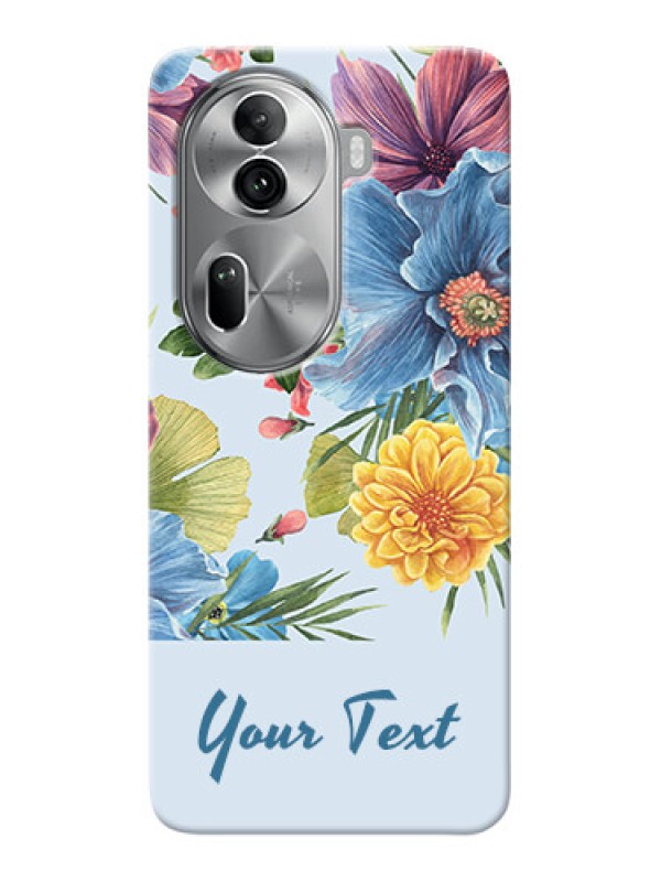 Custom Reno 11 Pro 5G Custom Mobile Case with Stunning Watercolored Flowers Painting Design