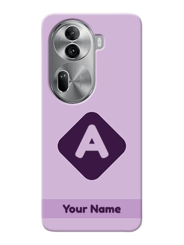 Custom Reno 11 Pro 5G Custom Mobile Case with Custom Letter in curved badge Design