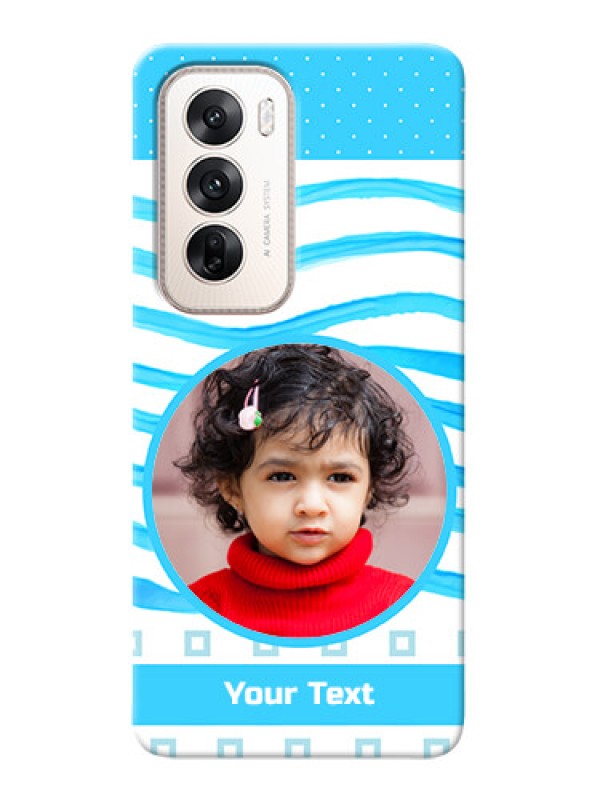 Custom Oppo Reno 12 5G phone back covers: Simple Blue Case Design