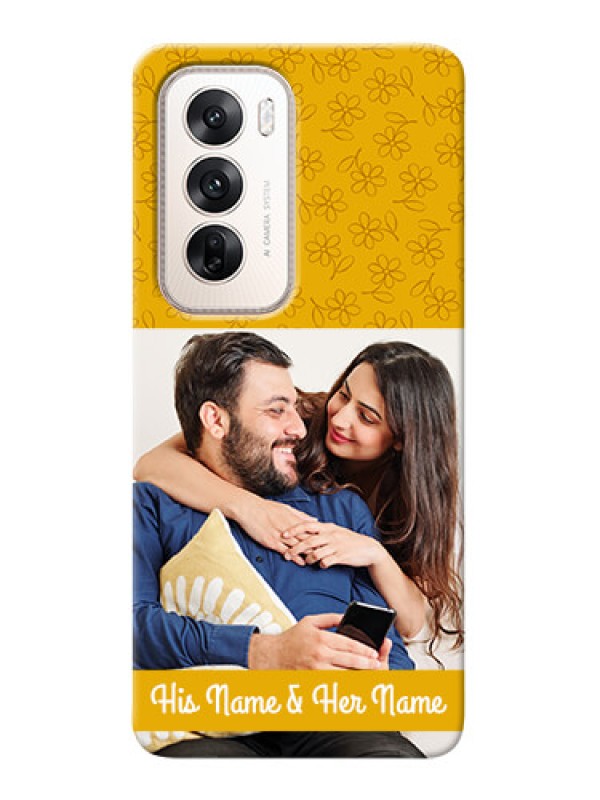 Custom Oppo Reno 12 5G mobile phone covers: Yellow Floral Design