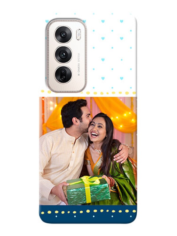 Custom Oppo Reno 12 5G Phone Covers: White and Blue Abstract Design