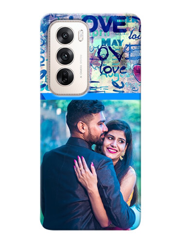 Custom Oppo Reno 12 5G Mobile Covers Online: Colorful Love Design