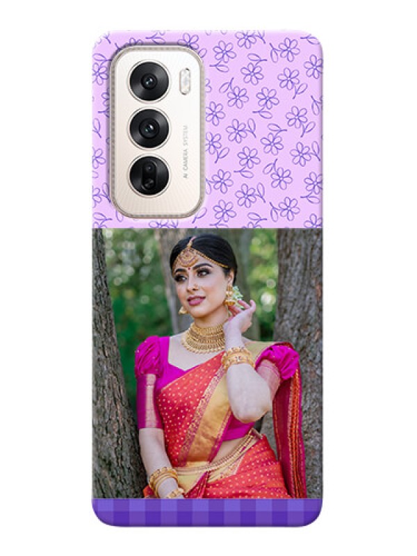 Custom Oppo Reno 12 5G Mobile Cases: Purple Floral Design