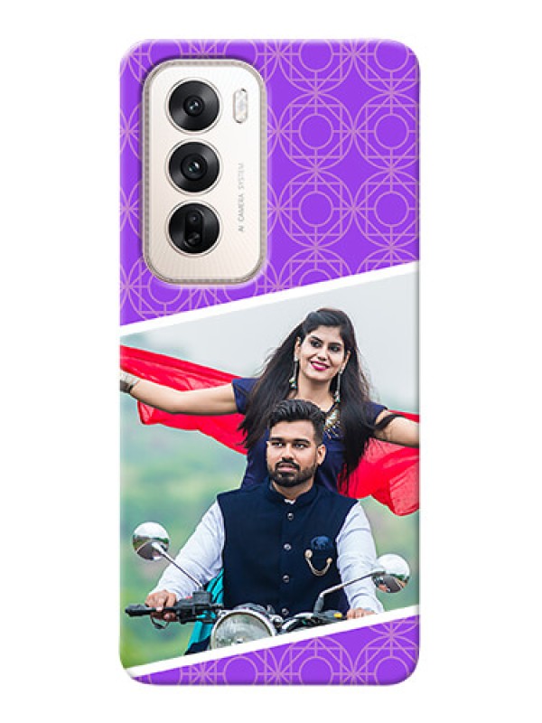 Custom Oppo Reno 12 5G mobile back covers online: violet Pattern Design