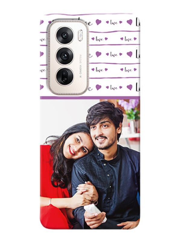 Custom Oppo Reno 12 5G Mobile Back Covers: Couples Heart Design