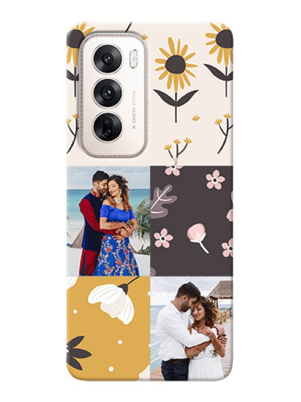 Custom Oppo Reno 12 5G phone cases online: 3 Images with Floral Design