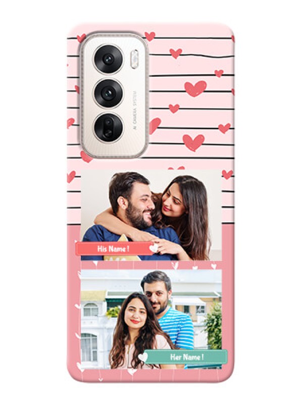 Custom Oppo Reno 12 5G custom mobile covers: Photo with Heart Design