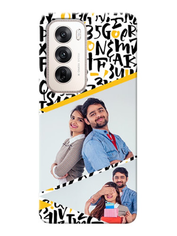 Custom Oppo Reno 12 5G Phone Back Covers: Letters Pattern Design