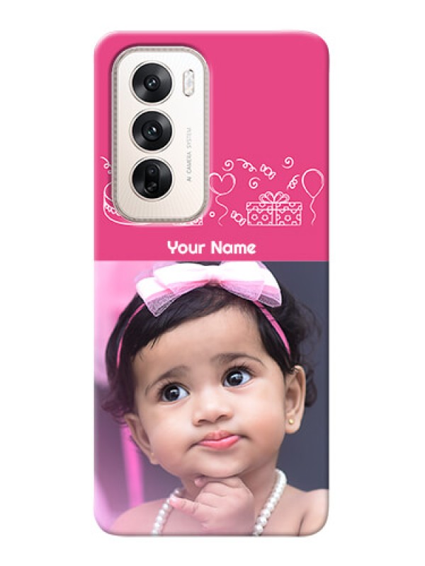 Custom Oppo Reno 12 5G Custom Mobile Cover with Birthday Line Art Design