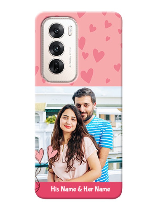 Custom Oppo Reno 12 5G phone back covers: Love Design Peach Color