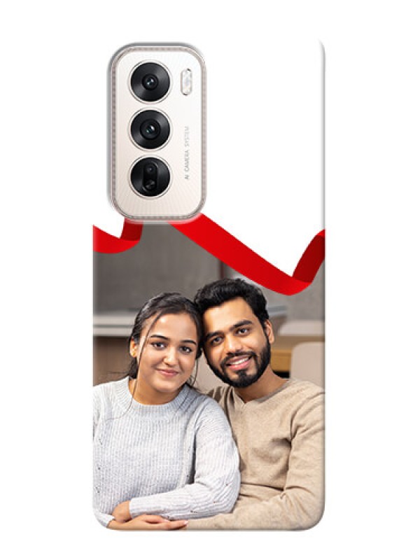 Custom Oppo Reno 12 5G custom phone cases: Red Ribbon Frame Design