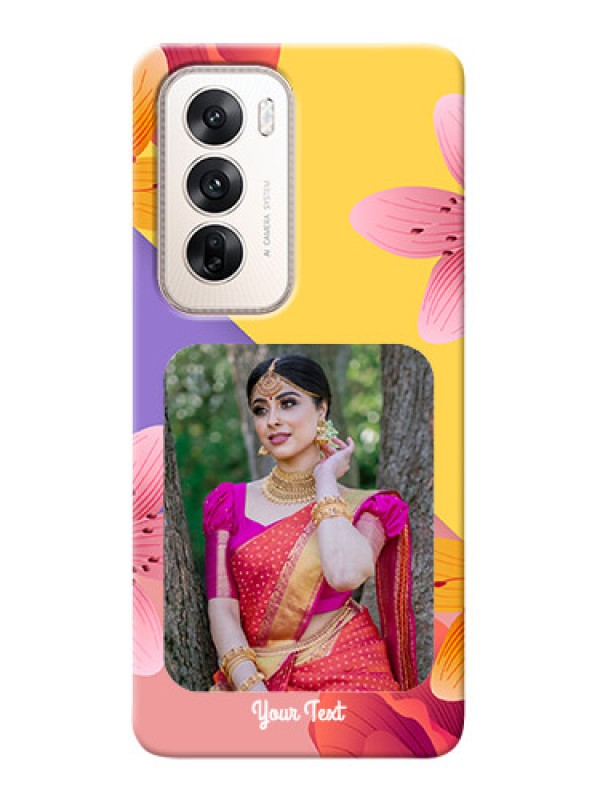Custom Oppo Reno 12 5G Mobile Covers: 3 Image With Vintage Floral Design