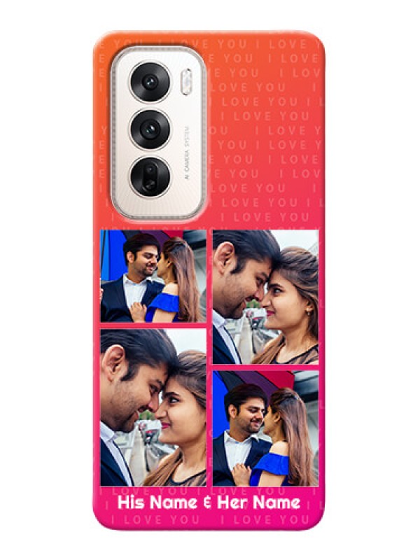 Custom Oppo Reno 12 5G custom back covers: I Love You Pink Design