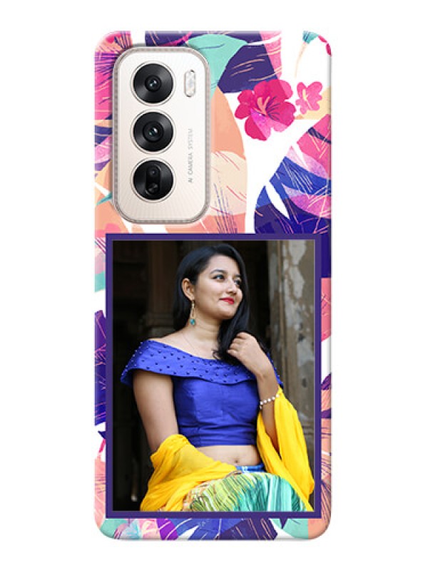 Custom Oppo Reno 12 5G Personalised Phone Cases: Abstract Floral Design