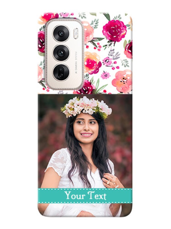 Custom Oppo Reno 12 5G Personalized Mobile Cases: Watercolor Floral Design