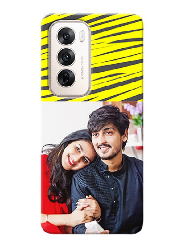 Custom Oppo Reno 12 5G Personalised mobile covers: Yellow Abstract Design
