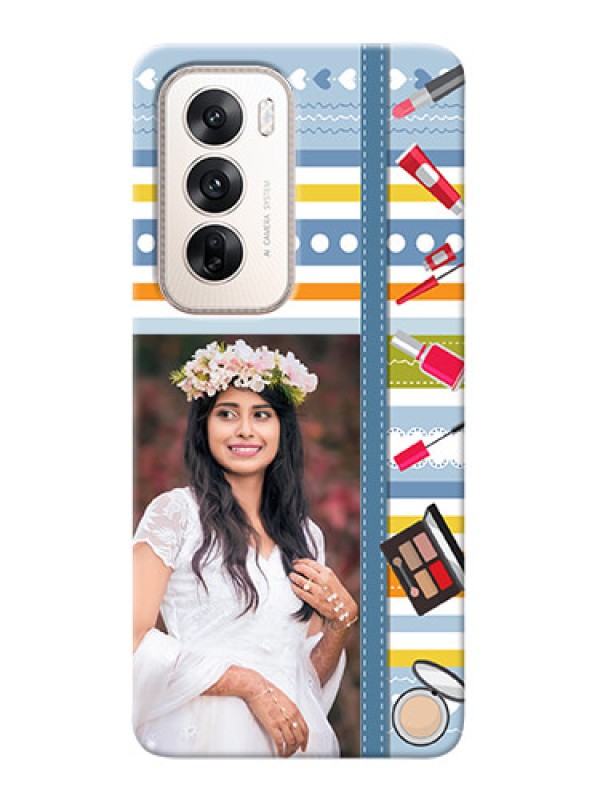 Custom Oppo Reno 12 5G Personalized Mobile Cases: Makeup Icons Design