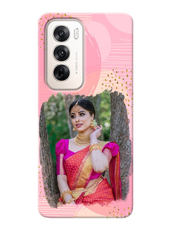 Custom Oppo Reno 12 5G Phone Covers for Girls: Gold Glitter Splash Design