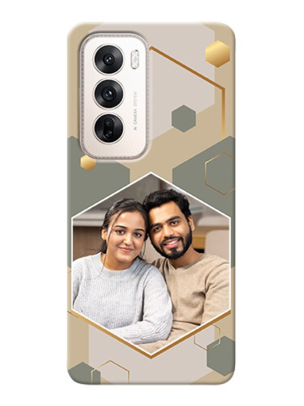 Custom Oppo Reno 12 5G Photo Printing on Case with Stylish Hexagon Pattern Design