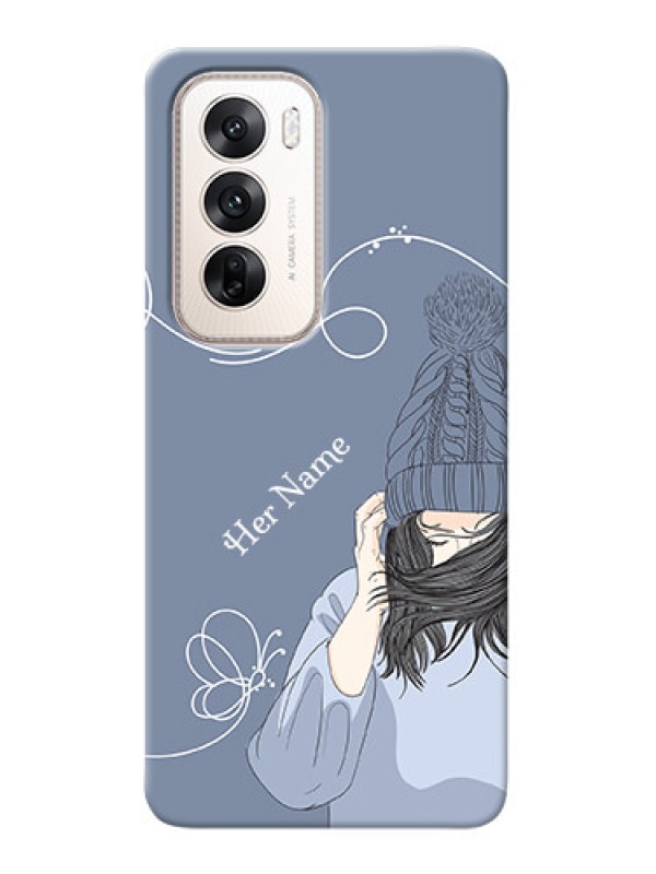 Custom Oppo Reno 12 5G Custom Mobile Case with Girl in winter outfit Design