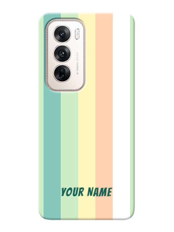 Custom Oppo Reno 12 5G Photo Printing on Case with Multicolour Stripes Design