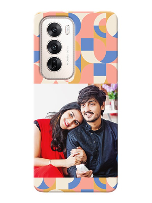 Custom Oppo Reno 12 5G Photo Printing on Case with Semicircle Maze Pattern Design