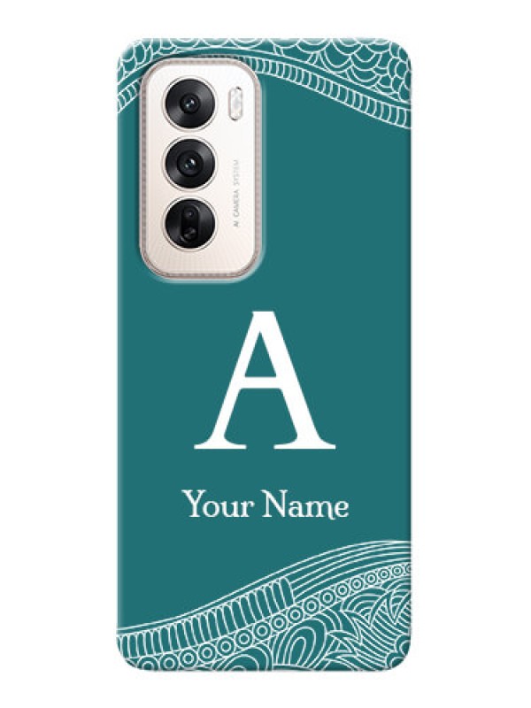 Custom Oppo Reno 12 5G Personalized Phone Case with line art pattern with custom name Design