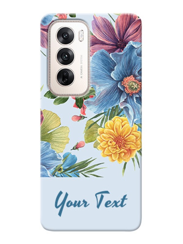 Custom Oppo Reno 12 5G Custom Mobile Case with Stunning Watercolored Flowers Painting Design