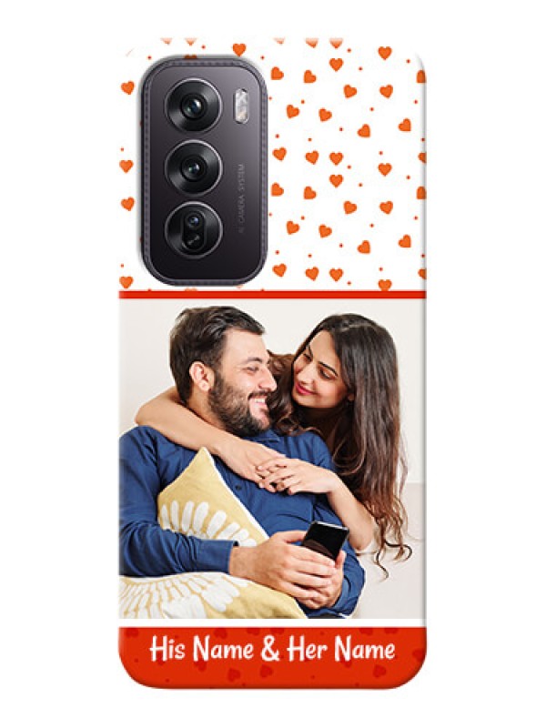 Custom Oppo Reno 12 Pro 5G Phone Back Covers: Orange Love Symbol Design
