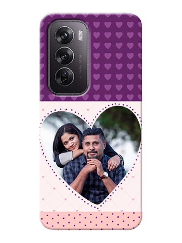 Custom Oppo Reno 12 Pro 5G Mobile Back Covers: Violet Love Dots Design