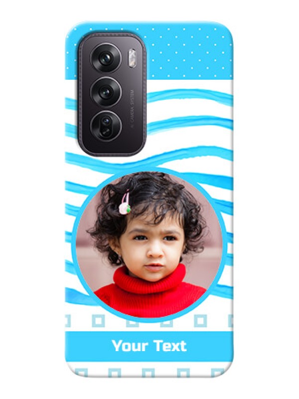 Custom Oppo Reno 12 Pro 5G phone back covers: Simple Blue Case Design