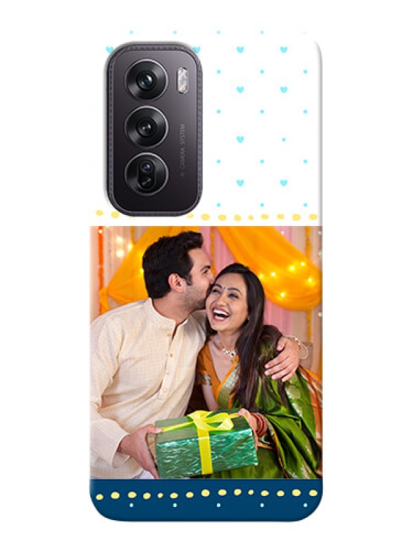 Custom Oppo Reno 12 Pro 5G Phone Covers: White and Blue Abstract Design