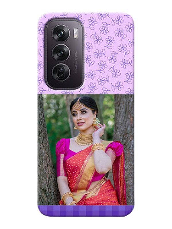 Custom Oppo Reno 12 Pro 5G Mobile Cases: Purple Floral Design